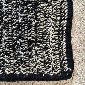 Handcrafted Crocheted Afghan Throw Chunky Blanket OOAK 74x50 Neutral Minimalism